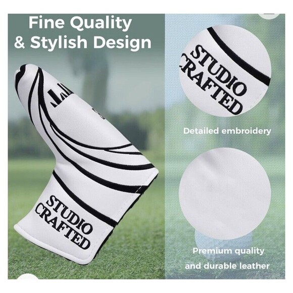 Studio Crafted No Time to Putt Golf Blade Putter Headcover Magnetic Closure New! - Picture 3 of 6